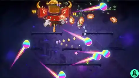 Neon Abyss 2 item stacking as several effects combine into one visible build